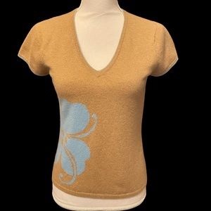 FOLIO New York SHORT SLEEVE 100% CASHMERE SWEATER